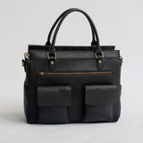 Avana Camera handbag - front view in black vegan leather